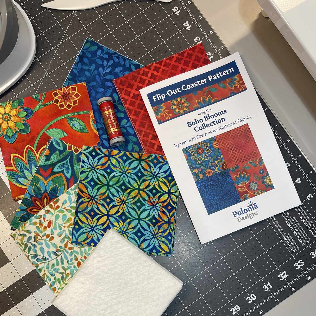 Boho Blooms Flip-Out Quilted 8 Coaster Kit - Curated by Polonia Designs - Polonia Designs