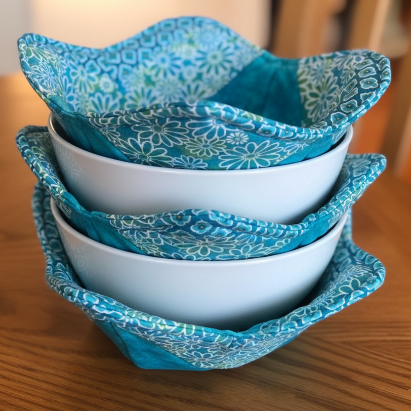 Quilt-As-You-Go Daisy Delight Bowl Cozy Pre-cut Kit - Set of 4