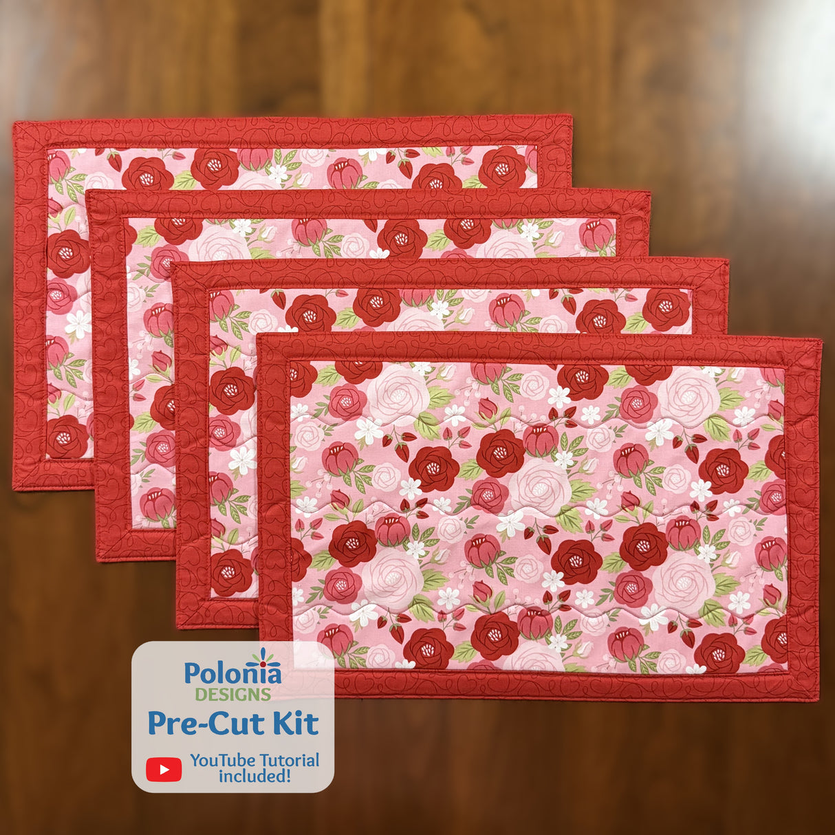 Sew in Love 12"x18" Self-Binding Quilted Placemats Kit | Set of 4