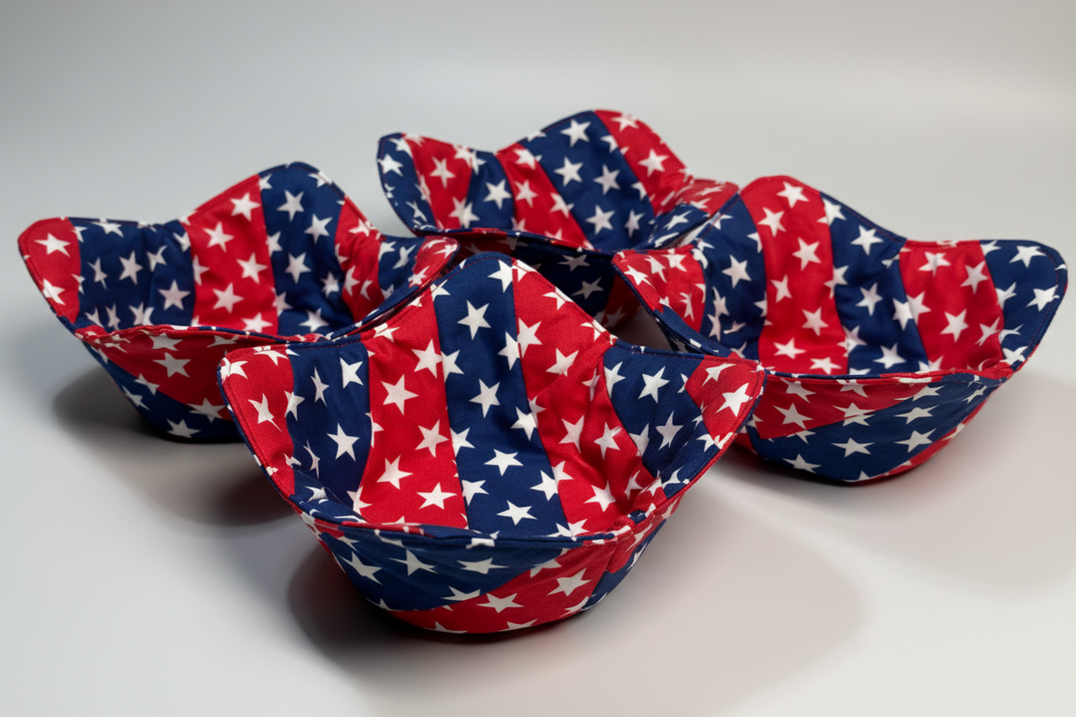 Quilt-As-You-Go Bowl Cozy Pre-Cut Kit - Freedom Garden | Set of 4