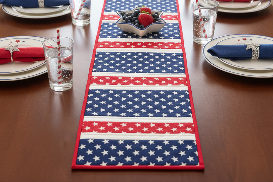 Quilt-As-You-Go Table Runner Kit 12"x43" - Freedom Garden