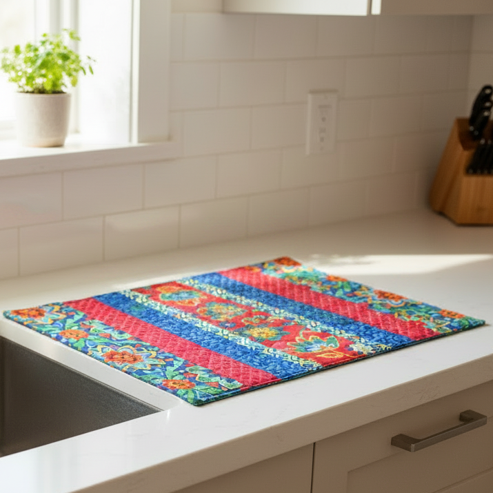 Quilt-As-You-Go 14"x21" Drying Mat Kit - Boho Blooms