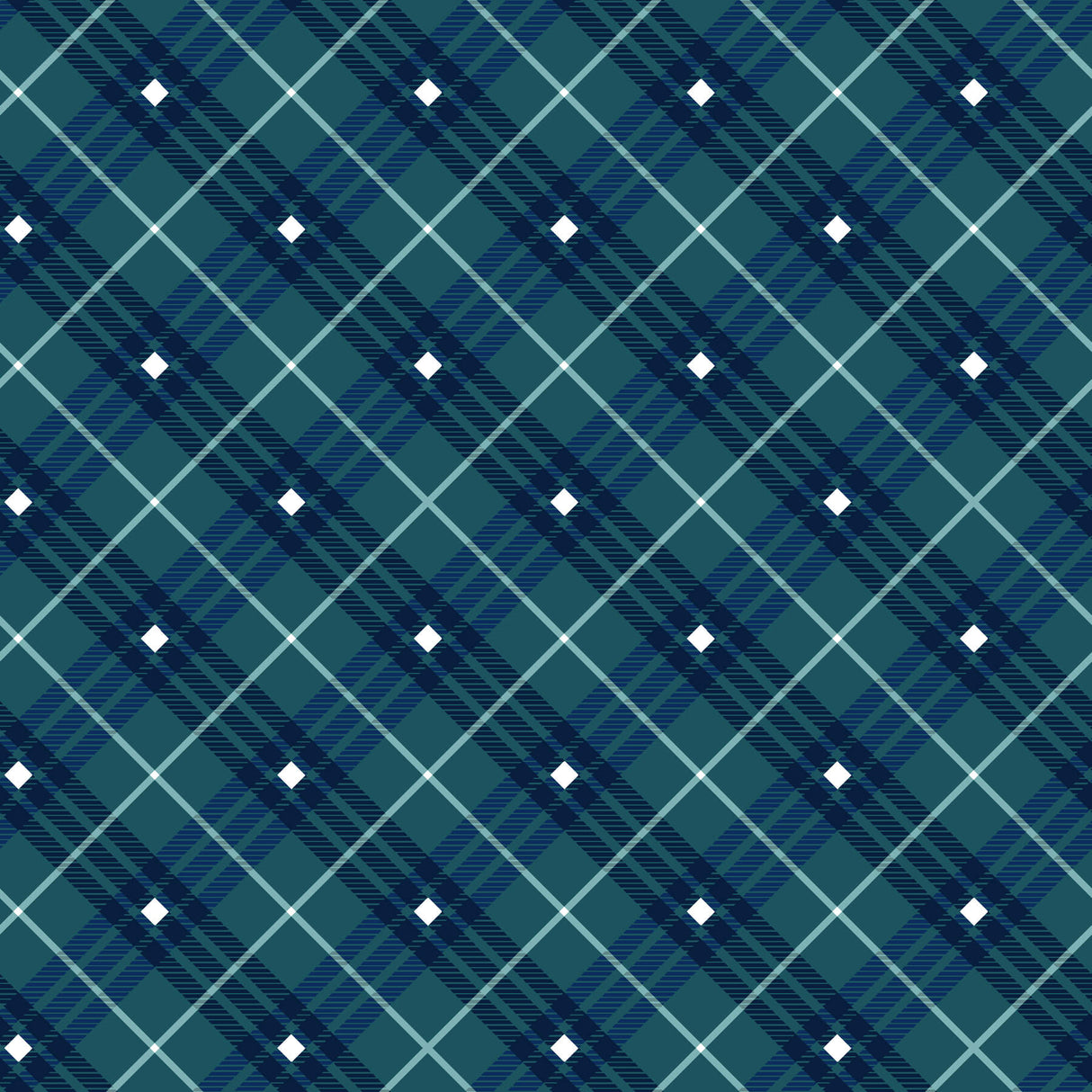 Bias Plaid Basics - Navy - Henry Glass Fabrics - Polonia Designs