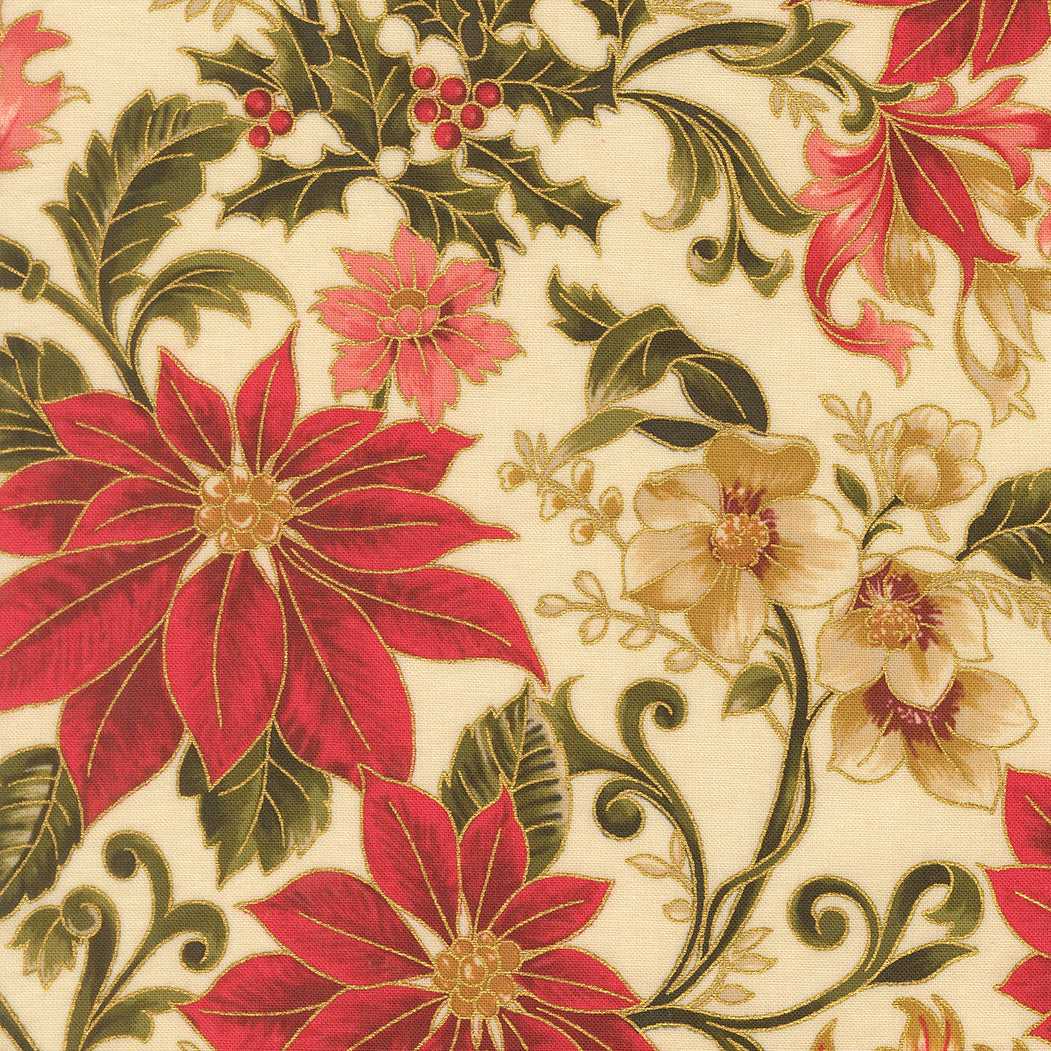 Merry Manor Metallic - Cream 33860-11 | Moda Fabrics