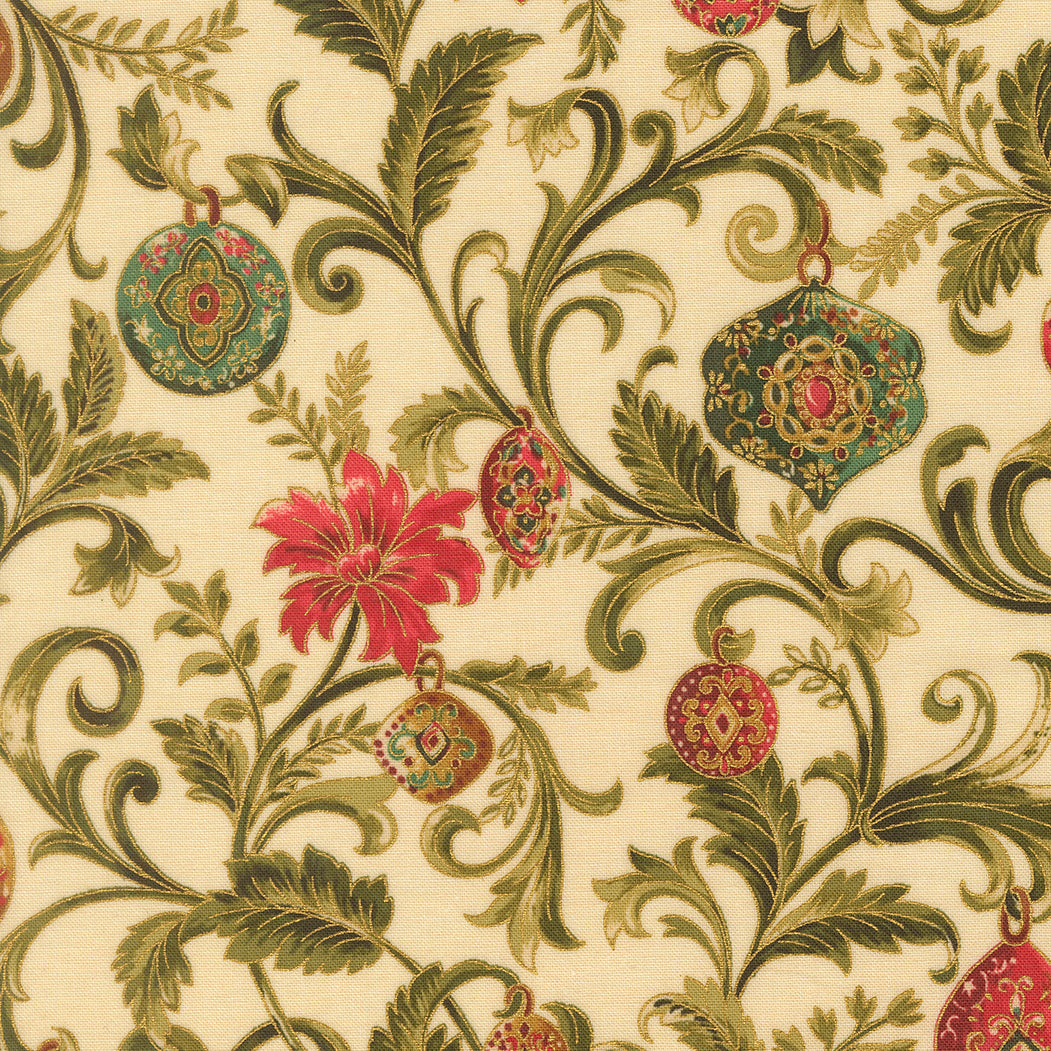 Merry Manor Metallic - Cream 33861-11 | Moda Fabrics