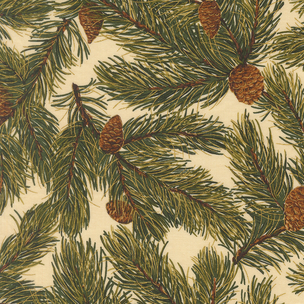 Merry Manor Metallic - Cream 33863-11 | Moda Fabrics