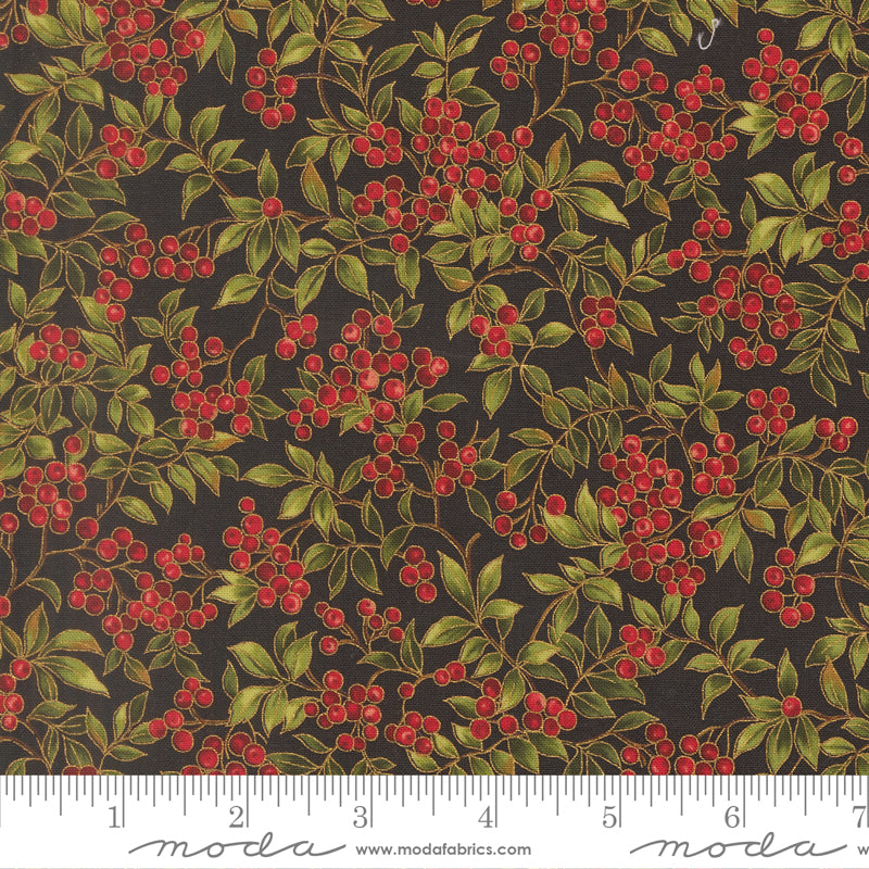 Merry Manor Metallic - Ebony 33864-14 | Moda Fabrics
