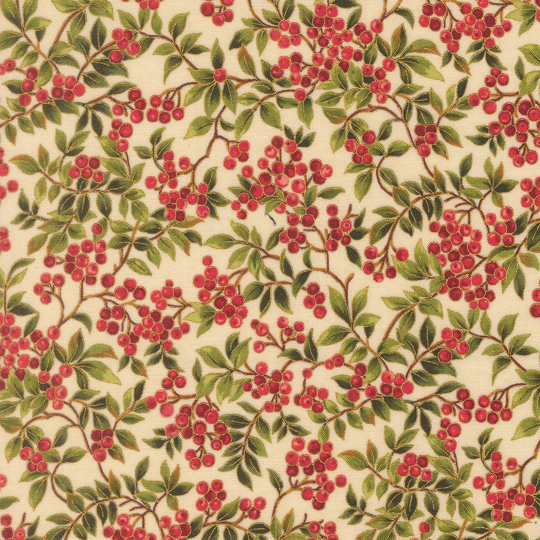 Merry Manor Metallic - Cream 33864-11 | Moda Fabrics