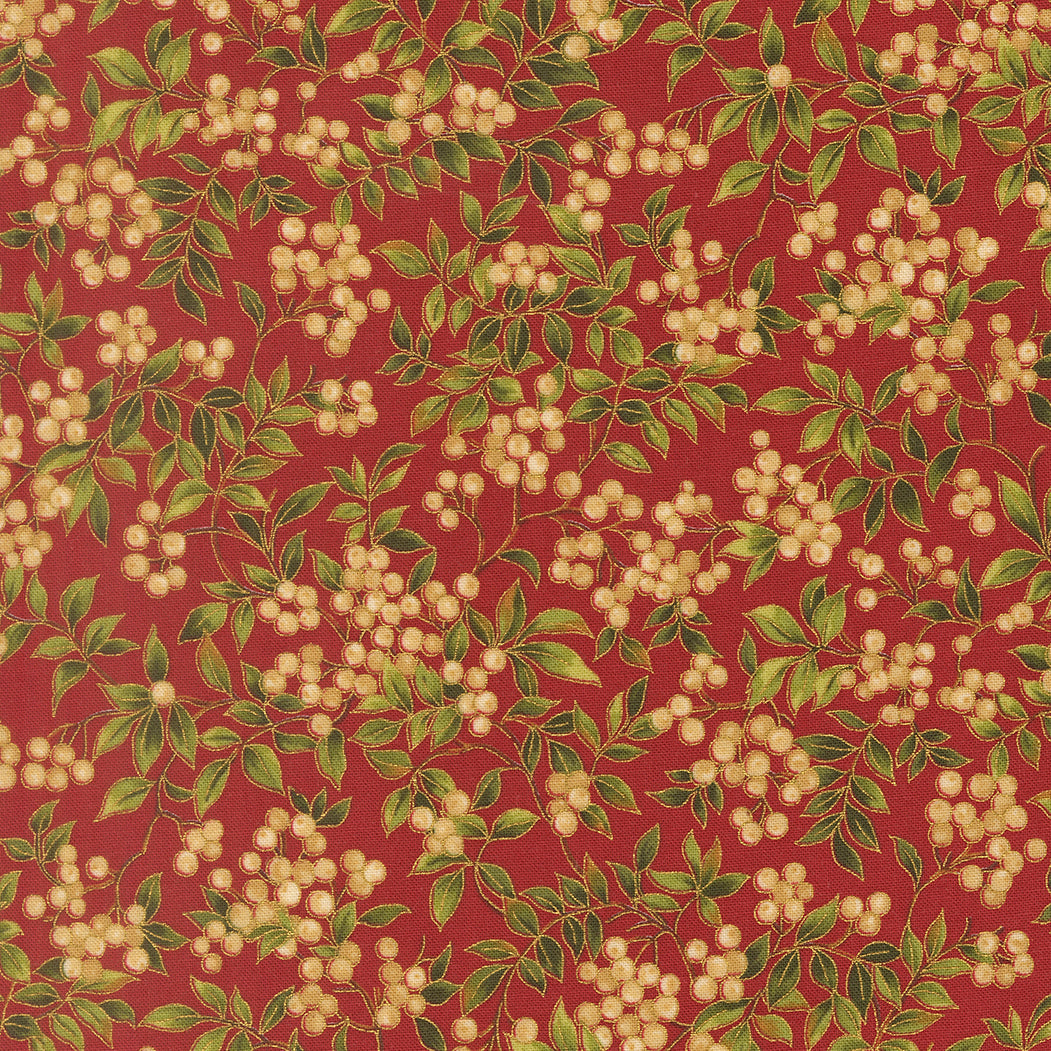 Merry Manor Metallic - Crimson 33864-12 | Moda Fabrics