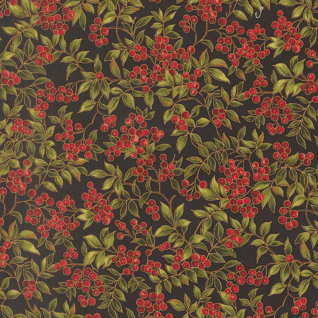 Merry Manor Metallic - Ebony 33864-14 | Moda Fabrics