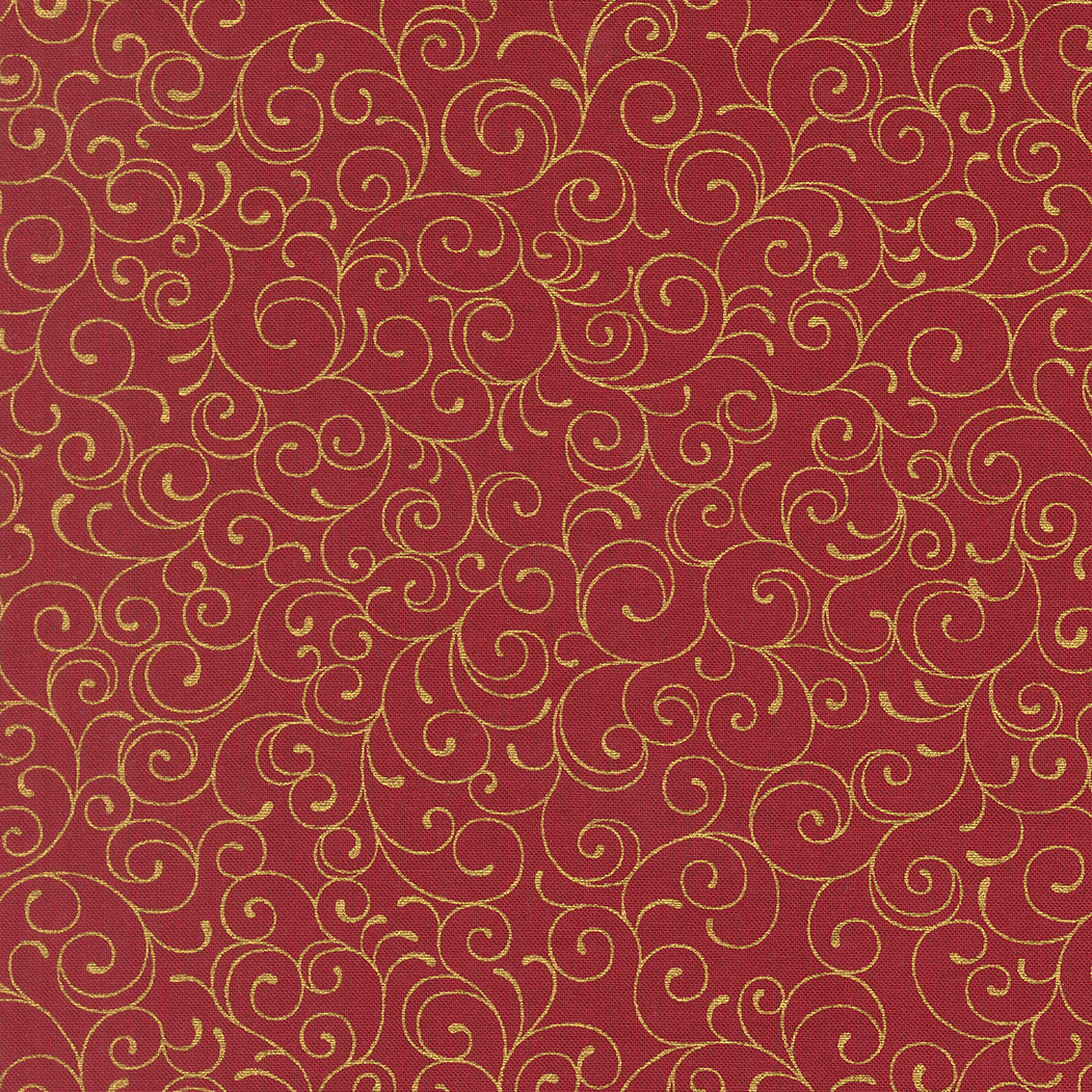 Merry Manor Metallic - Crimson 33865-12 | Moda Fabrics