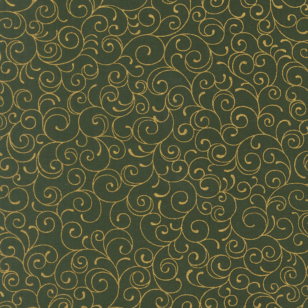 Merry Manor Metallic - Evergreen 33865-13 | Moda Fabrics