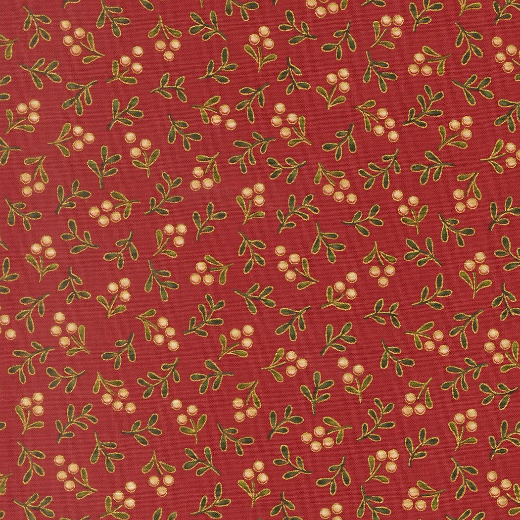 Merry Manor Metallic - Crimson 33866-12 | Moda Fabrics