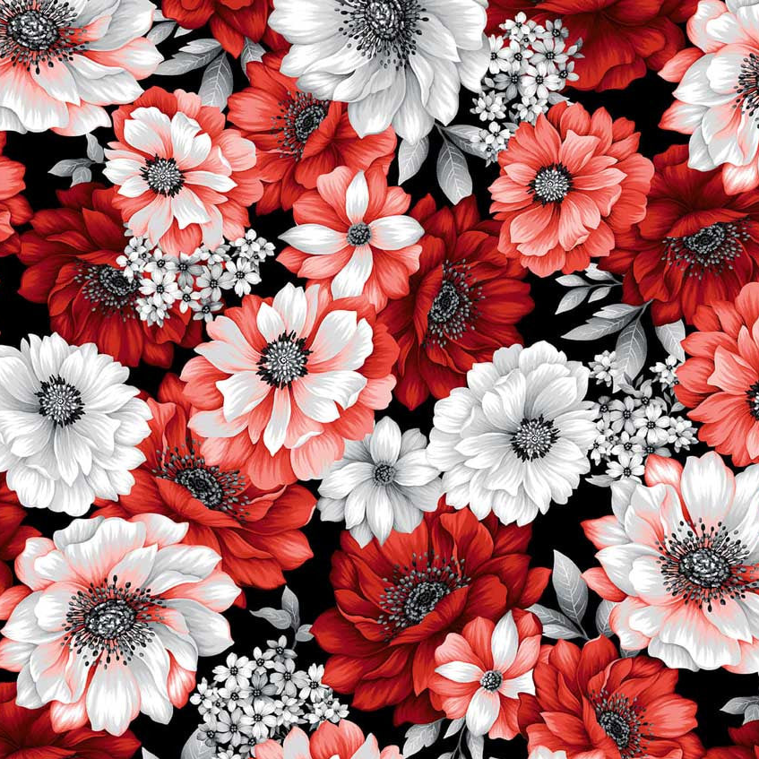 Scarlet's Treasure - Red White 3640-81 | Henry Glass Fabrics