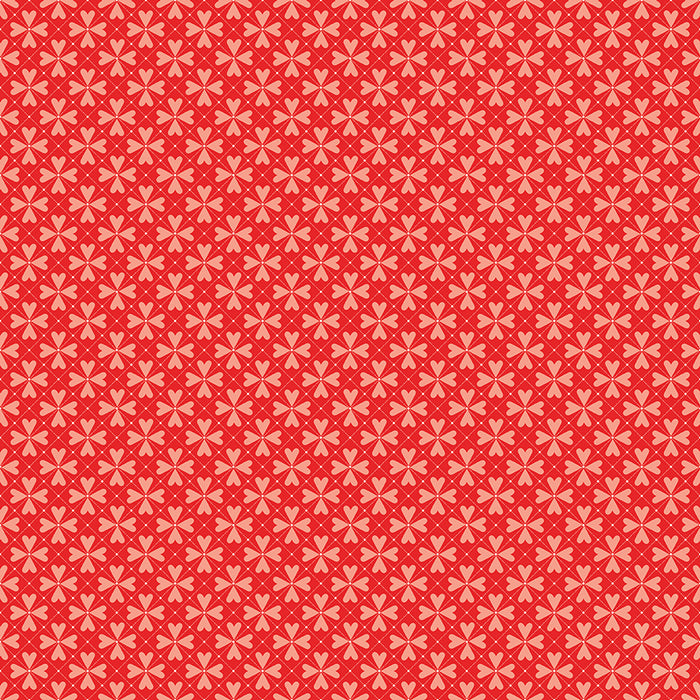 You & Me - Hearts Grid Red