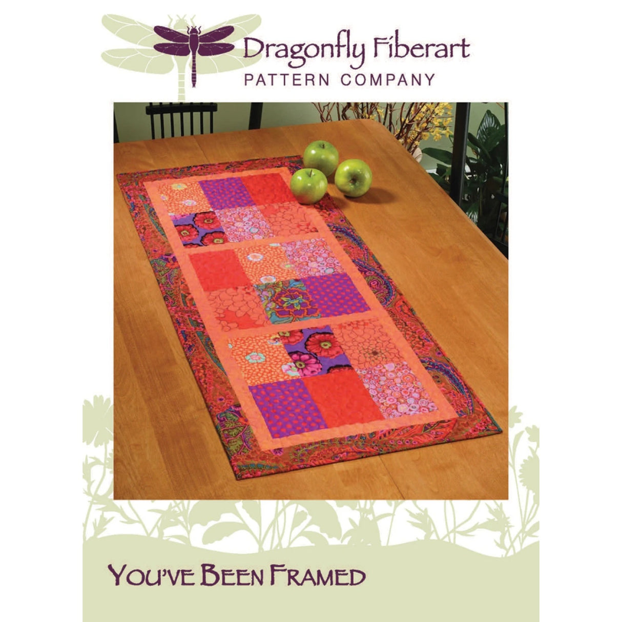 You've Been Framed Table Runner pattern - Dragonfly Fiberart - Polonia Designs