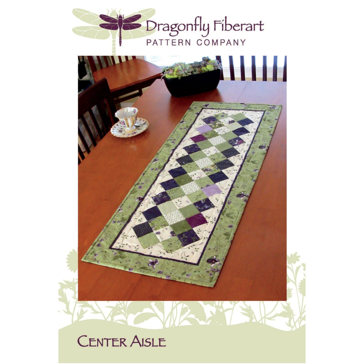 Center Aisle Table Runner pattern - Dragonfly Fiberart - Polonia Designs