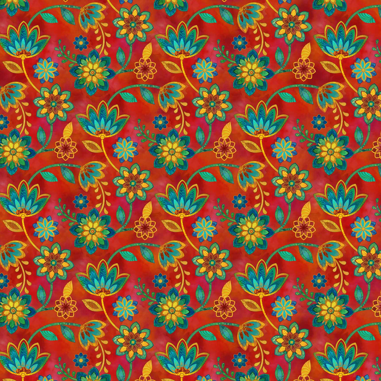 Boho Blooms - Floral Red - Northcott - Polonia Designs
