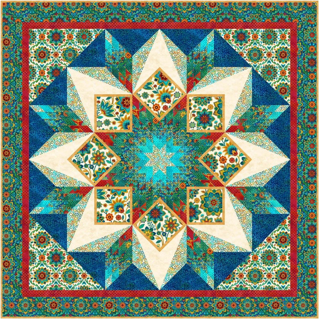 Boho Blooms - Starburst Quilt pattern - Patti's Patchwork - Polonia Designs