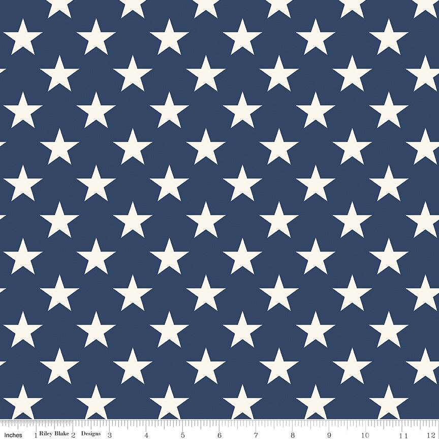 Freedom Garden - Wide Back Stars Blue - Riley Blake Designs - Polonia Designs