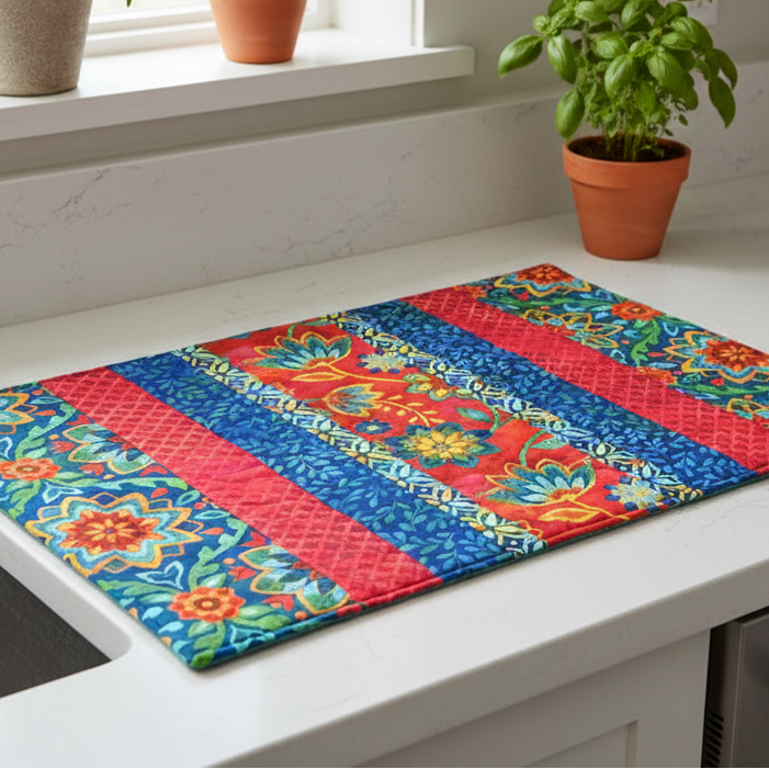 Quilt-As-You-Go 14"x21" Drying Mat Kit - Boho Blooms