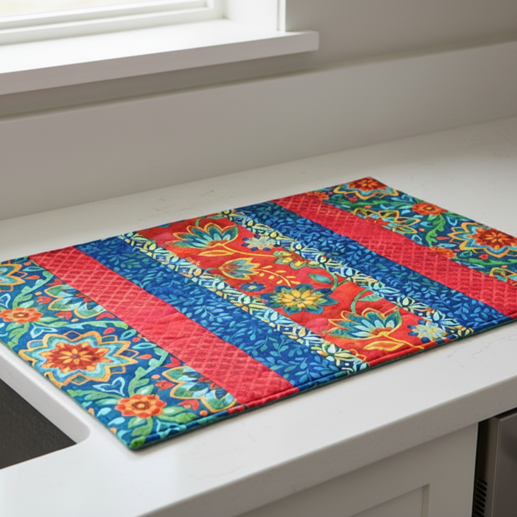 Quilt-As-You-Go 14"x21" Drying Mat Kit - Boho Blooms