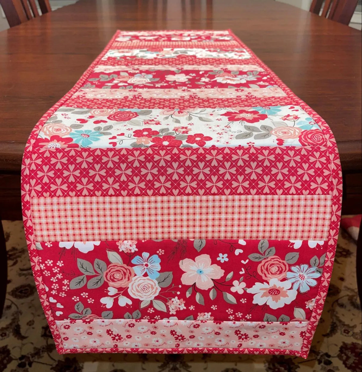 Quilt-As-You-Go 12"x42" Easy Quilted Table Runner Pattern - Polonia Designs - Polonia Designs