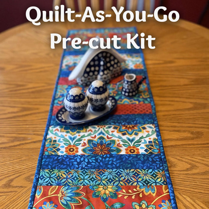 Boho Blooms 12"x42" Quilt-As-You-Go Table Runner Kit