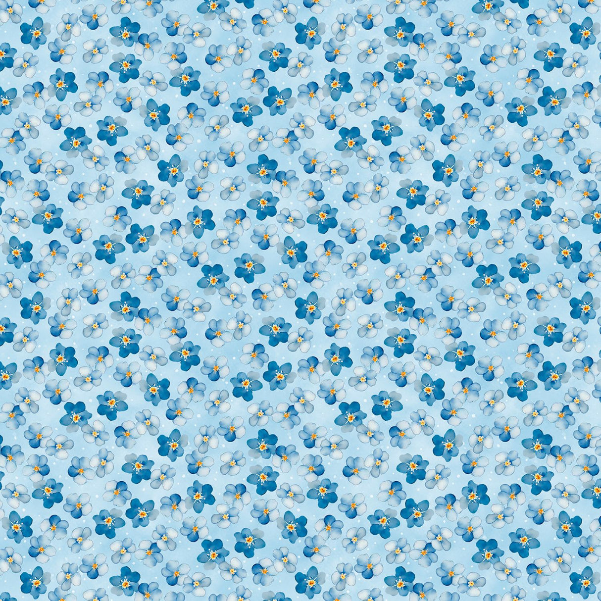 Blue Harmony - Light Blue Small Floral All Over