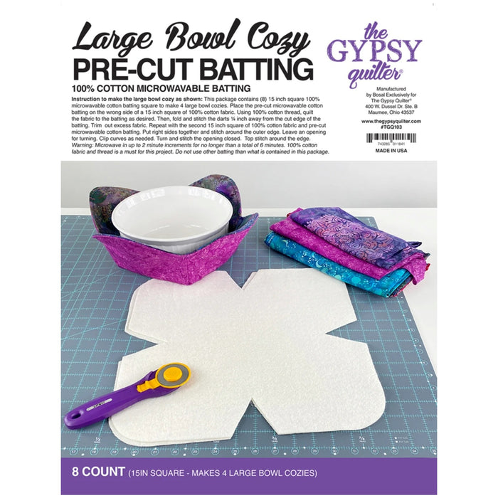 Large Bowl Cozy Pre-Cut Batting 8ct