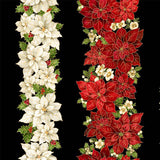 Merry Christmas Metallic - Poinsettia Stripe CM4142 | Timeless Treasures