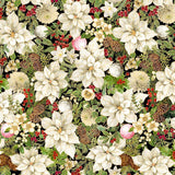 Merry Christmas Metallic - Holiday Floral CM4144 | Timeless Treasures