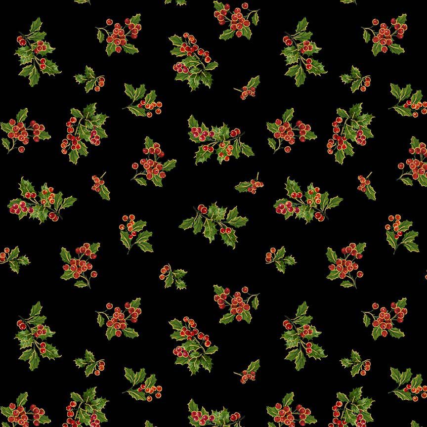 Merry Christmas Metallic - Holiday Holly CM4147 | Timeless Treasures