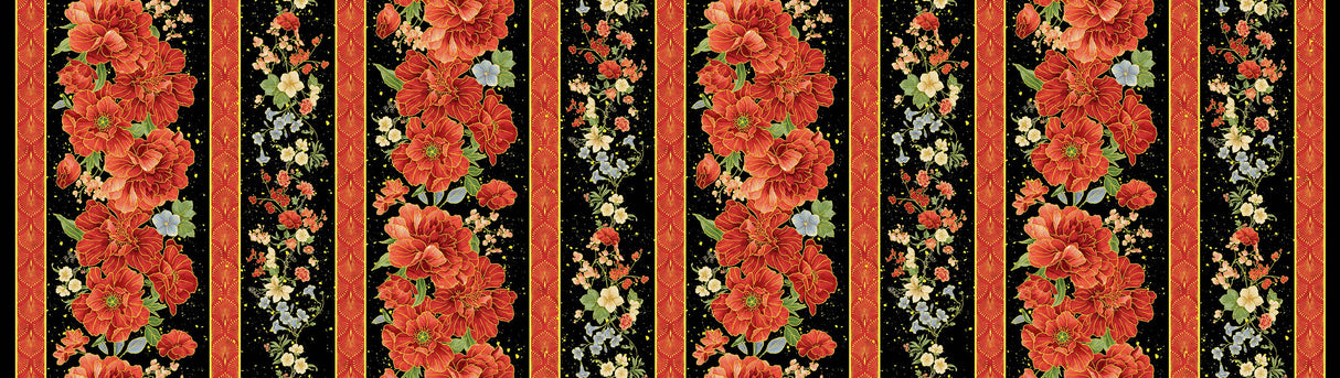 Imperial Bloom - Asian Floral Stripe CM4372 | Timeless Treasures