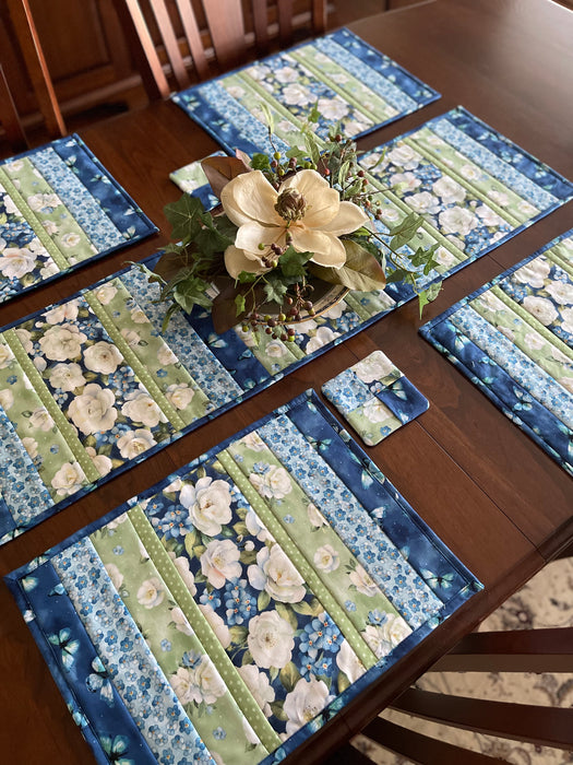 Blue Harmony 12"x42" Quilt-As-You-Go Table Runner Kit