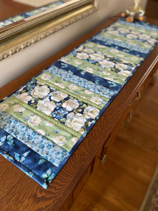 Blue Harmony 12"x42" Quilt-As-You-Go Table Runner Kit