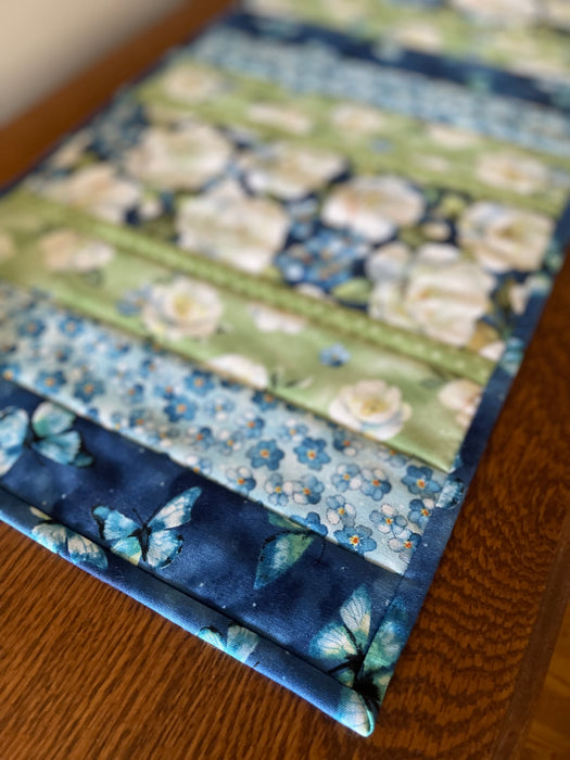 Blue Harmony 12"x42" Quilt-As-You-Go Table Runner Kit