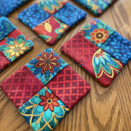 Boho Blooms Flip-Out Quilted 8 Coaster Kit - Curated by Polonia Designs - Polonia Designs