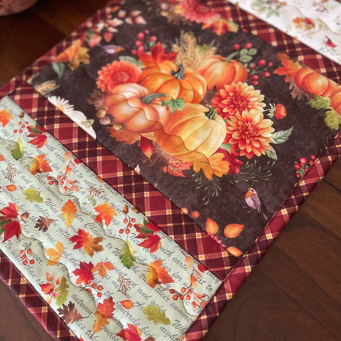 Gather with a Grateful Heart 12"x42" Quilt-As-You-Go Table Runner Kit