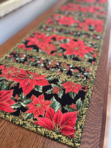 Blooming Holidays-Black 12"x43" Quilt-As-You-Go Table Runner Kit - Curated by Polonia Designs - Polonia Designs