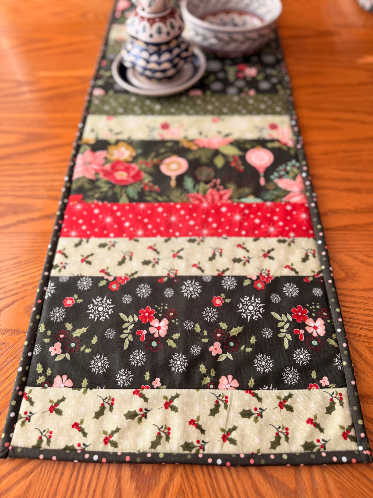 Glisten 12"x42" Quilt-As-You-Go Christmas Table Runner Kit - Curated by Polonia Designs - Polonia Designs