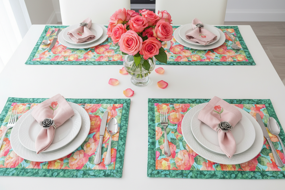 No-Iron Self-Binding Quilted Placemat Pattern Instant PDF Download