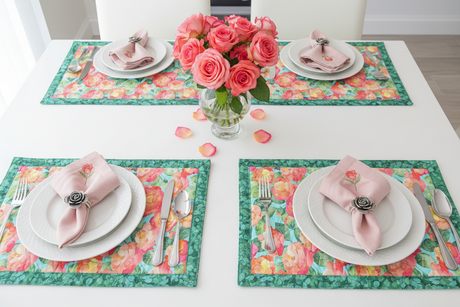 No-Iron Self-Binding Quilted Placemat Pattern Instant PDF Download