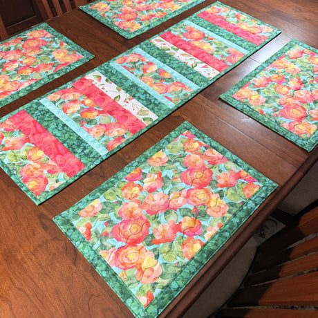 Veranda 12"x18" Self-Binding Quilted Placemats Kit-Green | Set of 4 - Curated by Polonia Designs - Polonia Designs