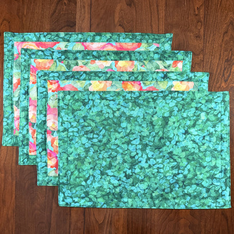 Veranda 12"x18" Self-Binding Quilted Placemats Kit-Green | Set of 4 - Curated by Polonia Designs - Polonia Designs
