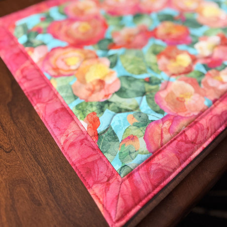 Veranda 12"x18" Self-Binding Quilted Placemats Kit-Pink | Set of 4 - Curated by Polonia Designs - Polonia Designs