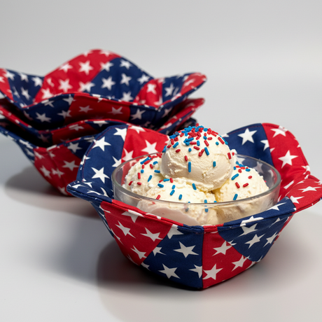 Quilt-As-You-Go Bowl Cozy Pre-Cut Kit -  Freedom Garden | Set of 4