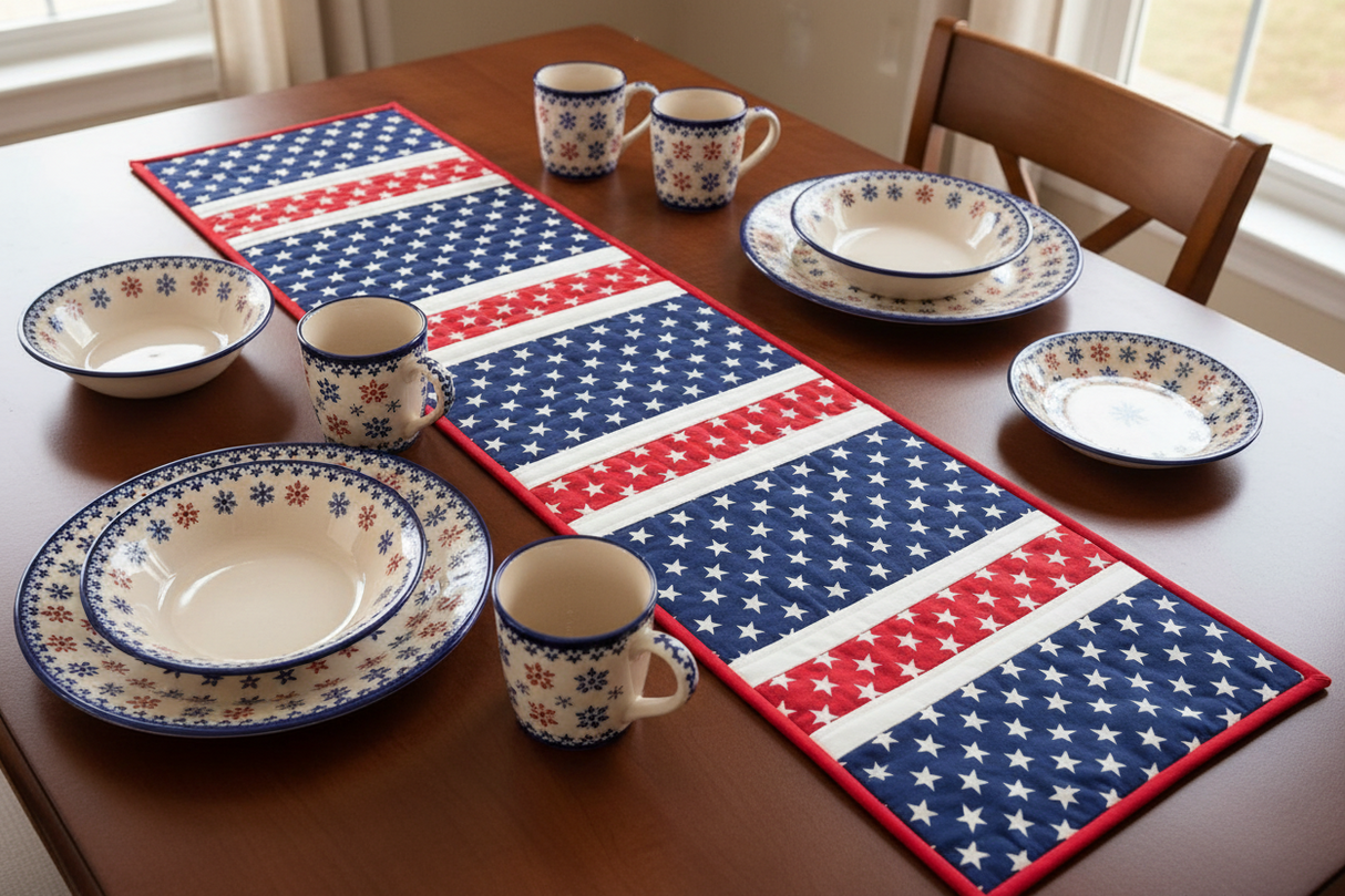 Quilt-As-You-Go Table Runner Kit 12"x43" - Freedom Garden