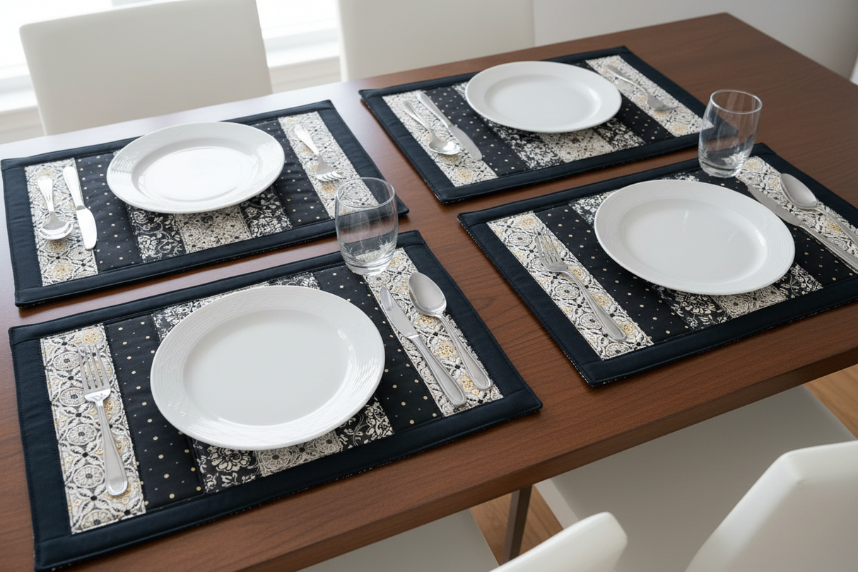 Posh 12"x18" Flip-Out Quilted Placemats Kit | Set of 4