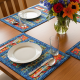 Boho Blooms 12"x18" Flip-Out Quilted Placemats Kit | Set of 4